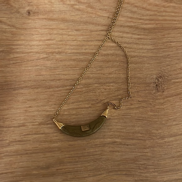 Alexis Bittar Gold Capped Crescent Lucite Necklace- Gold - Picture 4 of 4